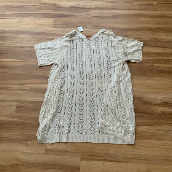 C EST. 1946 Beige Crochet Acrylic Boho Duster Size 18/20 Open Front NWT - Picture 4 of 10